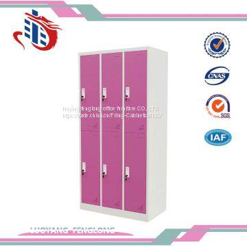 New design Fashionable SIX-door Steel Storage Locker for Gym