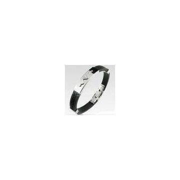 Promotional Christmas Gift Fashional Silicone Rubber Wrist Bands With Metal