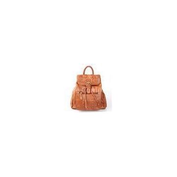 Camel Colored Italian Womens Leather Backpack Handbags Vintage , Exquisite