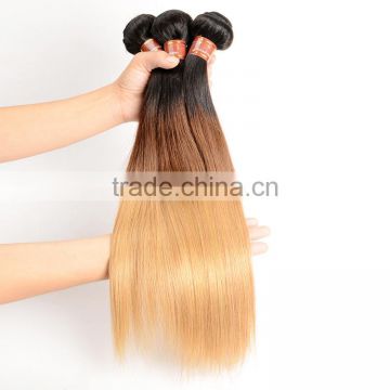 1B/4/27# Ombre Hair Weaves Straight Blonde Malaysian Human Hair Bundles Extension Wholesale