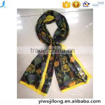 High quality fashionable digital print dandelion muslim hijab silk scarf