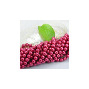 high quality red glass pearl perfect round loose pearl