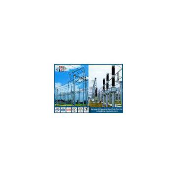 500KV Galvanized Substation Switchyard Structures Tubular , Tapered