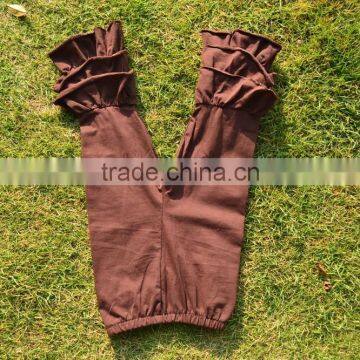 wholesale casual ruffle pants triple ruffle girls knit fashion pants cotton baby brown plain tight pants girls ruffle leggings