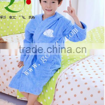 Blue hooded bath robe for boys 100% cotton