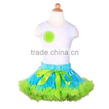 2016 Yawoo Wholesale Boutique Clothing Set Sleeveless White Top Match Fluffy Pettiskirt Children Skirt Suit photo-5