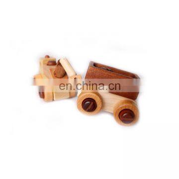 Nature Wooden Montessori Material Early Educational Toys Cars For Kids