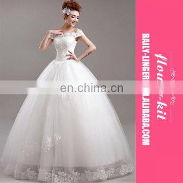 New White Sexy Cap Sleeve Lace Applique Bride Wedding Dress Wholesale