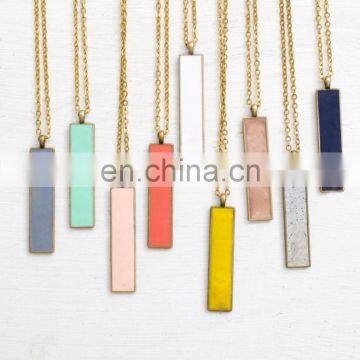 Single Initial Clay Necklace Personalized Necklace Minimal Geometric Necklace Bridesmaids Gift photo-2