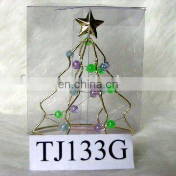 christmas iron tree with beads/iron Christmas tree /electroplating xmas tree