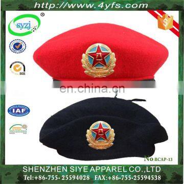 wholesale winter autumn custom military beret with 100% wool