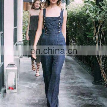 oem low moq clothing wholesale dropshipping fashion long women jumpsuit, office jumpsuits for women 2016