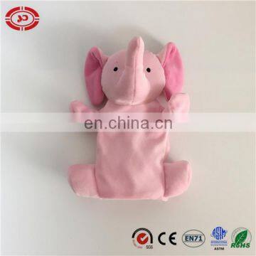 Pink elephant long trunk empty body cute baby hand puppet
