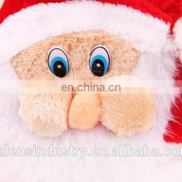 Wholesale High Quality Luxury Plush 3D Cartoon Design LED Flashing Santa Claus Christmas Hat With Light Eyes Nose and Beard photo-2