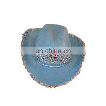 MCH-1476 Party Carnival funny cheap blue crown cowgirl felt Hat