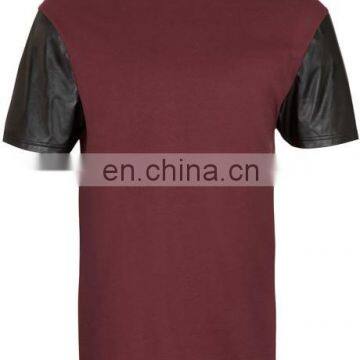 Leather sleeve tshirt