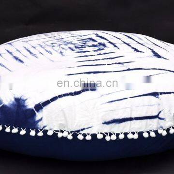 Indian 2017 Abstract Round Latest Design Cushion Cover Meditation Cover Hand Tie Dye Shibori Print Round Pillow Cover