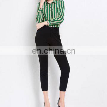 Women Fashion Casual Wear Long Sleeves Stripe Ladies Blouses