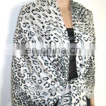 leopard printed chiffon scarf JDY-013# Printing scarf 100% acrylic scarf wholesaler