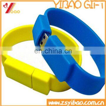 Chinese supplier silicone wristband usb flash drive 4gb with logo