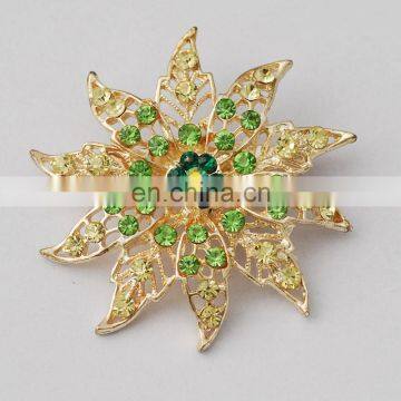 High Quality Cheap Wholesale Crystal Stone Custom Flower Brooch Pin photo-3