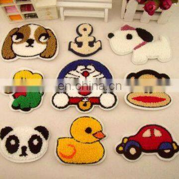 New coming chenille towel embroidery iron-on patches for clothes