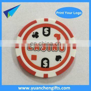 Custom casino chips golf ball markers with printing logo