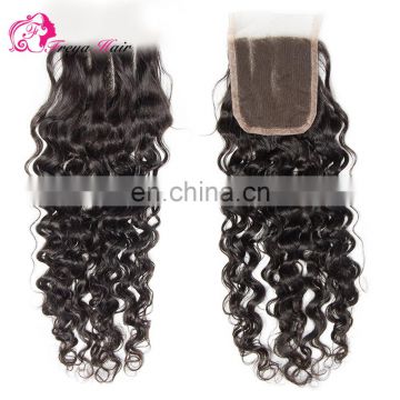 Qingdao hair factory Hot selling top brazilian hair lace closure bleached knots