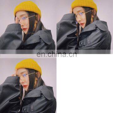 Beanie Hats Black Wool Plain Simple White Winter Acrylic Logo Character Style Fabric Warm Pattern photo-4