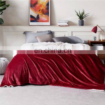 Manufacturer Red Soft Swaddle 100% Microfiber Sherpa Blanket For Winter Fleece