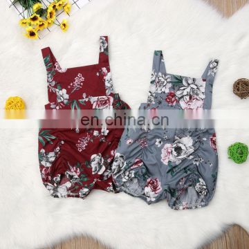 Wholesale Baby onesie summer flower sleeveless strap onesie crawl suit