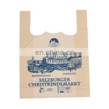 biodegradable cornstarch usable t shirt grocery shopping plastic bags thank you bag for supermarket with logo