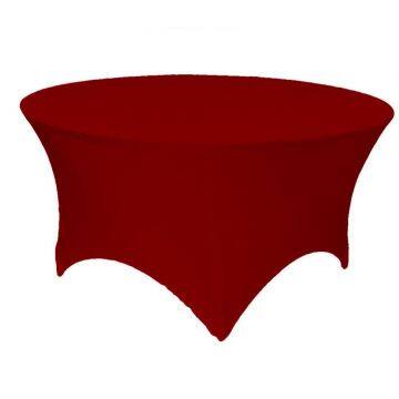 Blue 60 Inch 5 Foot 5ft Round Stretch Spandex Tablecover Table Cover Tablecloth photo-2