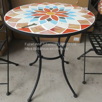 metal outdoor folding table coffer table round table