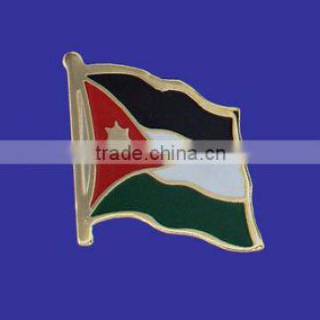 Custom design high quality cloisonne hard enamel filled Jordan World Flag Lapel Pin