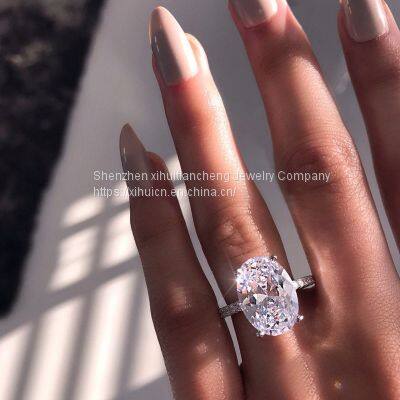 925 sterling silver ring 4ct 5ct Classic style Diamond jewelry Moissanite ring Wedding Party Anniversary Ring For Women