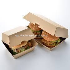 Eco friendly corrugated clamshell burger storage containers clamshell paper box food storage boxes clamshell food packaging