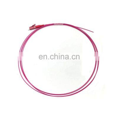 pvc lszh 0.5m1m 2m 0.9mm om4 violet lc fiber optic pigtail length high return loss low insertion loss