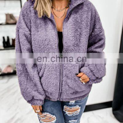 2021 European and American Cross-border New Women's Fashion Trend and Comfortable Wool Cardigan Jacket Jacket photo-4