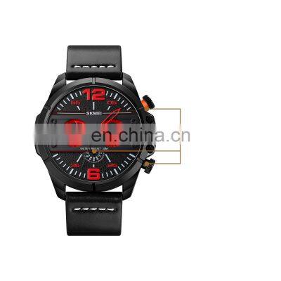 SKMEI 1846 Custom Logo Relogio Masculino Men Leather Erkek Kol Saati Quartz Watch