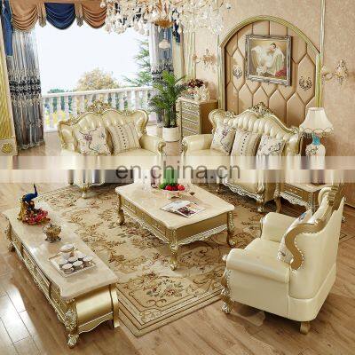 European Style Living Room Gold Sofa Antique Couch Sofa Set Furniture Living Room