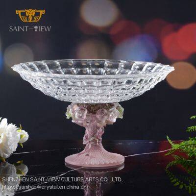 Seckilling On Sale Factory Stock Clearance Limited Ready Quantity W33cm Crystal Tray Entertaining Centerpiece