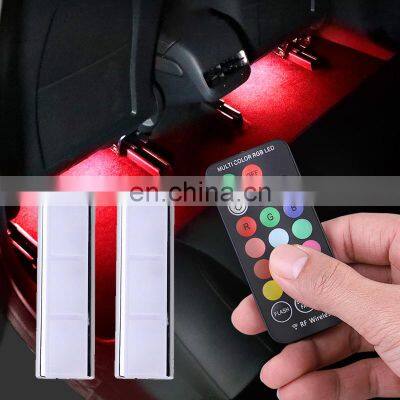 Wholesaler Car Interior Light Strip Charging Portable RGB Auto Atmosphere LED USB Wireless Remote Music Control Decorative Lamp