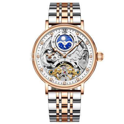 KINYUED Hot sale luxury business tourbillon mens automatic