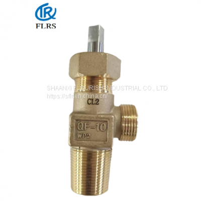 Needle Type Chlorine Cylinder Valve QF-10 / Brass valve with 316L stem