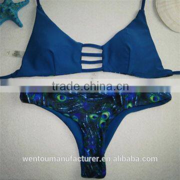 Bikni 2016 New Fashion Women Sexy Reversible Push Up Swimwear Print Bathing Suit Bra Swimsuit Quality Choice photo-2