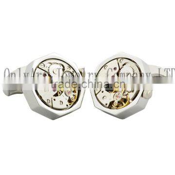 alibaba express factory wholesale watch mechanical movement, rhodium plated cufflinks fashion jewelry