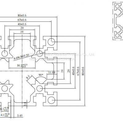 MK-8-8080G T Slot 6063 T5 Aluminum Extruded Profile Silver Anodized 8080 for Solar Panel Mounting System photo-2