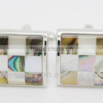 hot sell high quality square mosaic cufflinks mother of pearl cufflinks