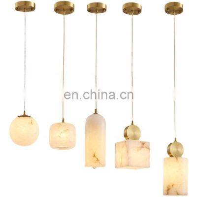 Luxury Lighting Fixtures Modern Led Alabaster Chandelier For Living Room Dining Pendent Lamp